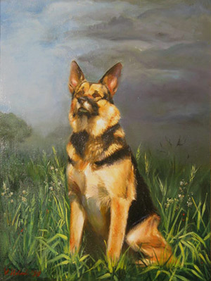 John's Dog - Oil on Canvas